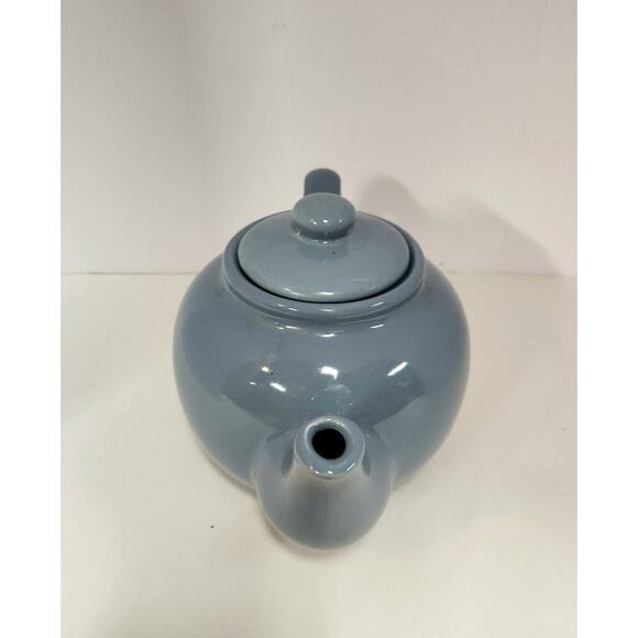 Vintage Blue Stoneware Teapot with Lid – Chance Hold Taiwan Pottery - Picture 6 of 9